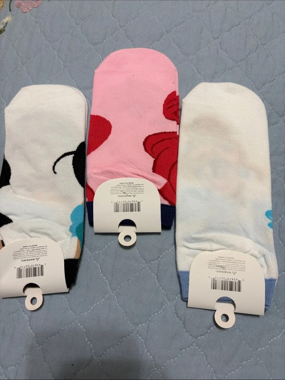 NWT Disney Lot of 3 Sock-lets Slip-on ankle Size 6-9
